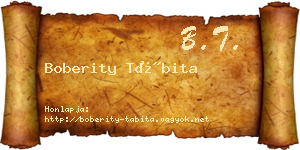 Boberity Tábita névjegykártya